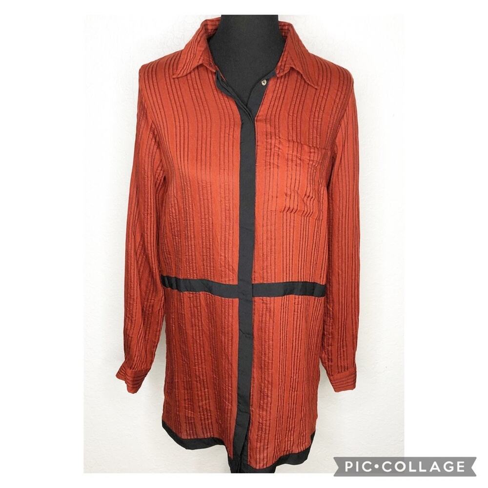 House‎ of Harlow 1960 x Revolve red black striped button front shirt dress Small